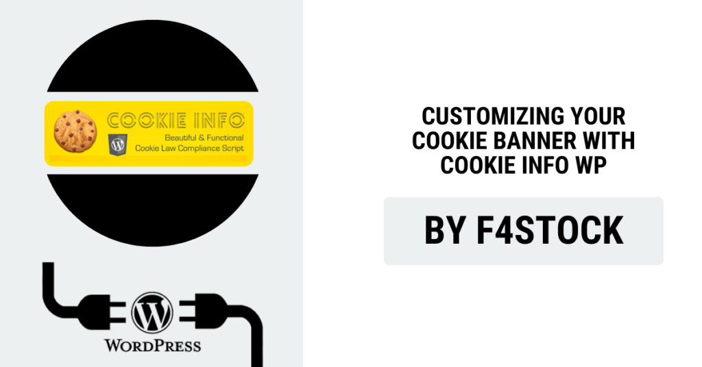 Customizing a cookie consent banner using Cookie Info WP on a WordPress site.